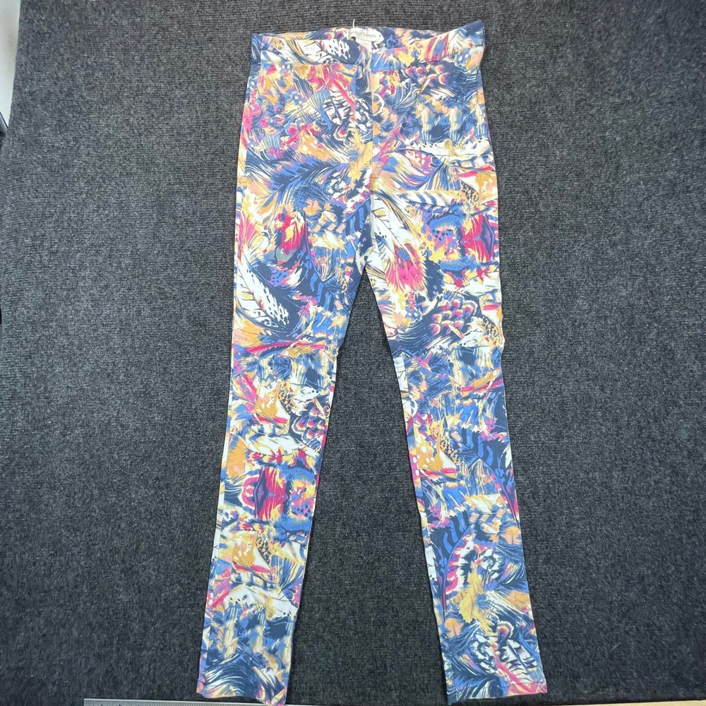Jealous Tomato Abstract Pants Womens Large Slim Stretch Art to Wear Artsy Indie